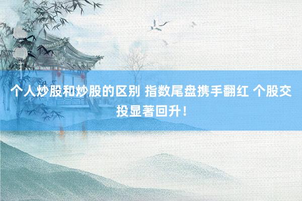 个人炒股和炒股的区别 指数尾盘携手翻红 个股交投显著回升！