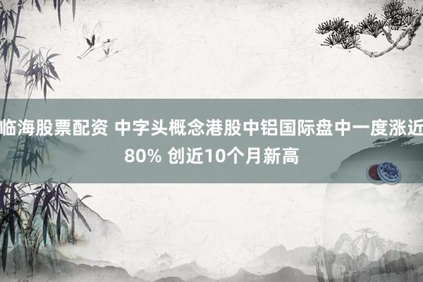 临海股票配资 中字头概念港股中铝国际盘中一度涨近80% 创近10个月新高