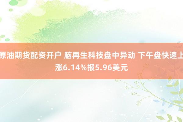 原油期货配资开户 脑再生科技盘中异动 下午盘快速上涨6.14%报5.96美元