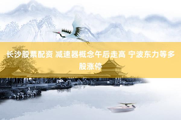 长沙股票配资 减速器概念午后走高 宁波东力等多股涨停