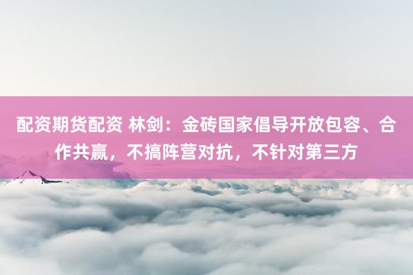 配资期货配资 林剑：金砖国家倡导开放包容、合作共赢，不搞阵营对抗，不针对第三方