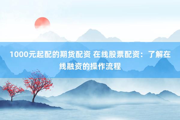 1000元起配的期货配资 在线股票配资：了解在线融资的操作流程