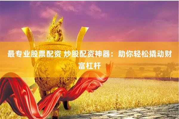 最专业股票配资 炒股配资神器：助你轻松撬动财富杠杆